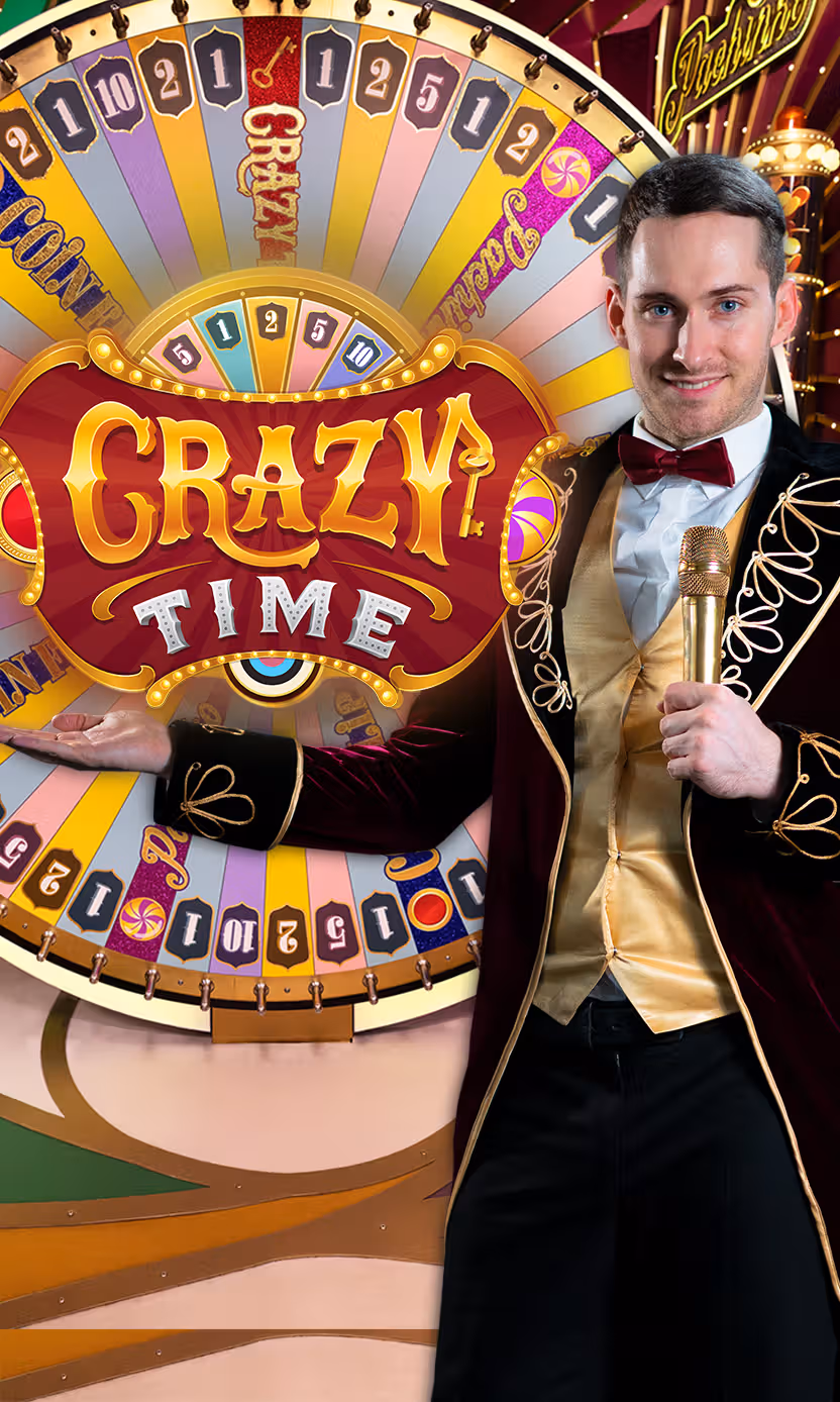 Crazy Time Live Game Show — bunte Glücksrad-Show von Evolution Gaming im Vodds Casino